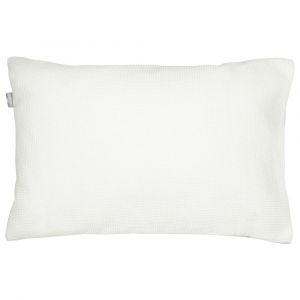 Sevira Kids Taie d'oreiller r&eacute;versible en coton nid d'abeille &Eacute;cru 35 x 40 cm