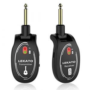 LEKATO Système de Guitare Sans Fil Audio Numérique - Émetteur et Récepteur 4 Canaux Avec Batterie Rechargeable Pour Acoustique, Violon, Ukulélé, Mandoline, Banjo