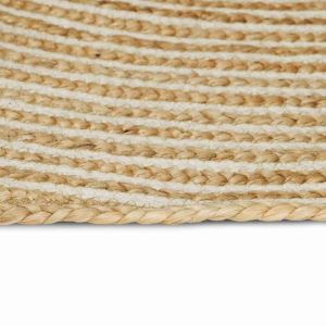 VidaXL Tapis Naturel Et Blanc 60 X 200 Cm Jute