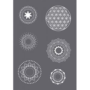 Image de Rayher Pochoir De Sérigraphie Mandala A5, 1 Pochoir+1 Spatule,