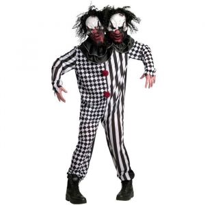Morph Costume Clown Effrayant Déguisement Clown Maléfique Halloween Tenue Clown Terrifiant XL