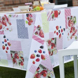 Calitex Nappe Rectangle Verrine Toile Ciree Fraise