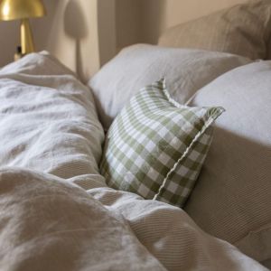 Blanc Cerise Housse de coussin en coton et lin 30x50cm Sauge