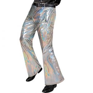 W WIDMANN MILANO Party Fashion - Style disco des ann&eacute;es 70, pantalon holographique, fi&egrave;vre du disco, carnaval