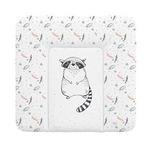 Ceba Baby Matelas à Langer Bebe souple 72x75 cm - Matelas à langer epais lavable - pour garçons et filles - Certifié Öko-Tex - Imperméable - raton laveur - 75x72 cm