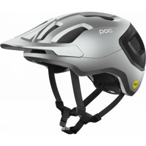 Image de Poc Axion Race MIPS Casque de vélo Unisex-Adult, Uranium Black/Argentite Silver Matt, S (51-54cm)