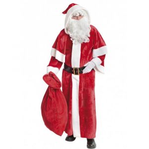 Ruedelafete Costume Père Noël gabardine peluche - Homme