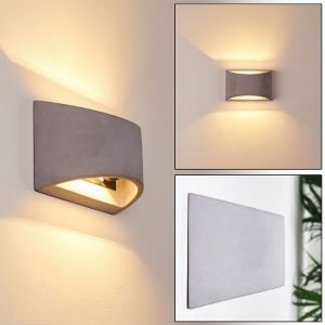 Hofstein Applique murale Braslo en béton gris, élégante applique moderne créant un jeu de lumière au mur, idéale dans un salon contemporain pour 1 ampoule G9 max. 40 Watt, compatible ampoules LED