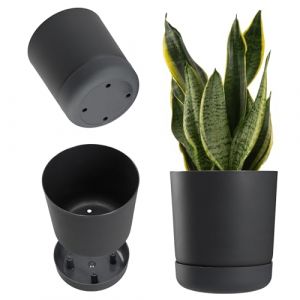 Kadax - Pot de fleurs Pot de fleurs avec support 15 cm Anthracite