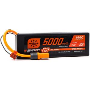 Spektrum Batterie Lipo 5000mAh 2S 7.4V Smart G2 - 100C - IC5