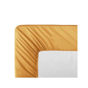 Image de Drap housse duo percale de coton 90 fils/cm² safran Olana