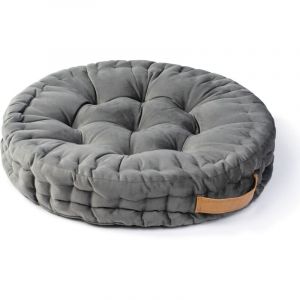 Coussin De Sol Coussin Assise Diverses Couleurs Intérieur Rond Yoga Méditation Gris, 60x60x8cm - Paco Home