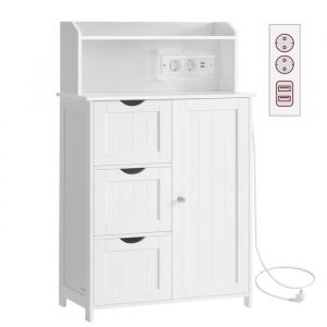 100 cm de hauteur meuble de salle de bain avec multiprise blanc nuage