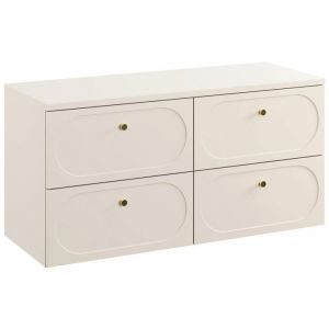 Meuble sous double vasque suspendu avec plan DONNA SAND beige 120 cm