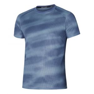 Mizuno DryAeroFlow Graphic Tee Maillot De Course Hommes - Bleu, Bleu Petrol, Taille M