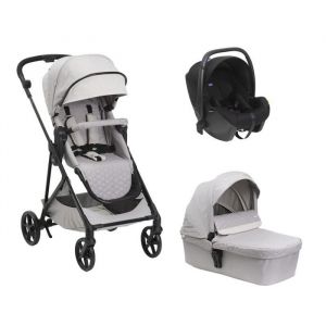 Chicco Poussette Trio Seety Nacelle Florence beige + Siège auto Kory Black