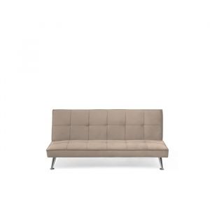 Beliani Canapé convertible 3 places en tissu beige HASLE - beige