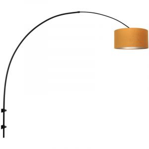 Lumiere Applique murale avec abat-jour noir mat, velours doré