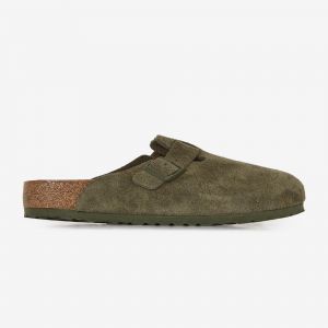 Birkenstock Mules Boston en cuir daim Vert - Couleur Vert - Taille 42