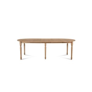 Hellin Table ronde en bois 6 pieds tournés D105 + 3 rallonges bois