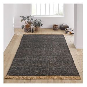 Tapis en jute, Babak Noir Couleur Noir Taille 160 x 230 cm