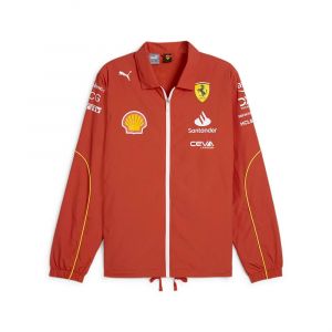 Puma Veste de l'entra&icirc;neur de l'&eacute;quipe Scuderia Ferrari 2024 pour hommes - Rouge Br&ucirc;l&eacute; - Taille: M