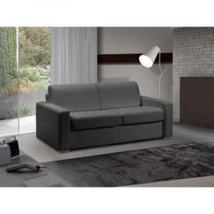 INSIDE Canapé lit 3-4 places MASTER convertible système RAPIDO 160 cm Cuir Gris Graphite MATELAS 18 CM INCLUS