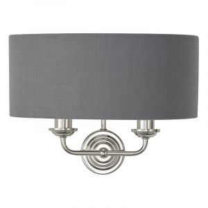 Endon Shade Applique Plaqu&eacute; Nickel Brillant, Tissu Anthracite