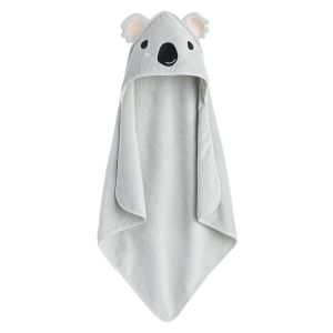 Cape de bain coton biologique 400 g/m2, Koala Gris Taille 100X100 cm;70X70 cm