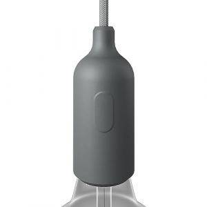 Creative cables - Kit Douille E27 en Silicone avec Interrupteur et Serre-câble dissimulés - Gris