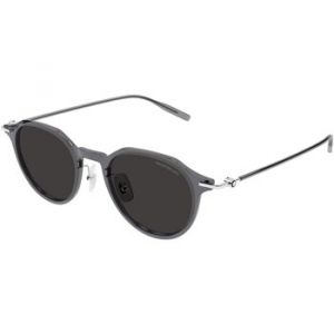 Montblanc Homme MB0355S 003 Lunettes de soleil Injecté Gris Gris Ronde