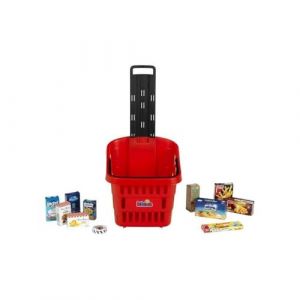 Klein Theo 7256 Panier de Courses à roulettes Garni, en Plastique de Haute qualité, avec poignée de Transport Pratique, Jouet pour Enfants à partir de 2 Ans