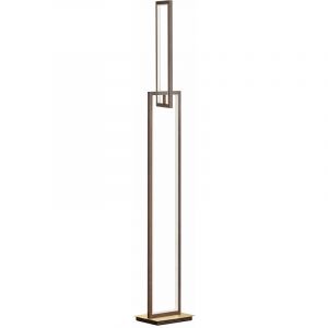 Wofi Lampadaire, lampe de chambre, lampe design, variateur à pied continu, angulaire, métal, couleur rouille, LED 33W 2700lm 3000K, LxlxH 22x18x146 cm