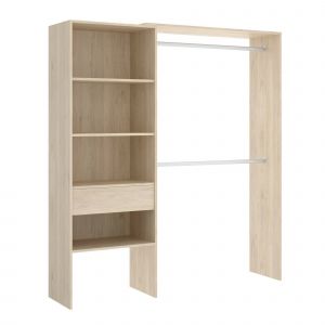 Armoire Dgarut, Structure pour dressing, Portemanteau ouvert, 160x40h187 cm, Ch&ecirc;ne