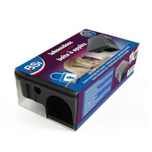 BSI Boîte à Appâts Anti-Rats - À Garnir et Réutilisable Et Solide - 1 Clé fournie Clipsable - Tous Lieux Intérieur Et Extérieur -23x12,5x7,5cm, Noir