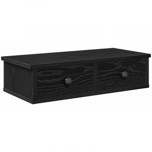 VidaXL Tag&egrave;re murale avec tiroirs noir 60x25x15 cm bois d'ing&eacute;nierie
