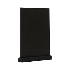 EUROPEL Présentoir de Table Style Ardoise A4 Vertical, Pied en Bois de pin, Finition noire, pour marqueur à Base d'eau, présentation Recto-Verso, pour Restaurant, hôtel, conférence, Festivals