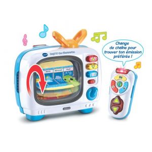 Vtech Magi TV des Découvertes - Télé Bébé Musicale avec Télécommande Bébé Jouet Interactif, Effets Lumineux - Jouet Parlant Bilingue FR/en - Cadeau Enfant Dès 1 an - Contenu en Français et Anglais