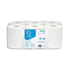 Visiodirect Colis de 6 bobines d'essuie-mains 2 plis pure ouate de cellulose L140m blanc pour Autocut