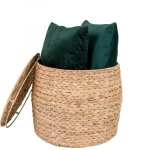 Abaca-table d'appoint avec rangement en jacinthe d'eau &oslash;43