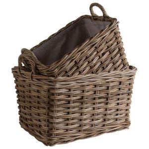 Aubry Gaspard Panier gris en poelet (Lot de 2)