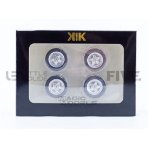 Voiture Miniature de Collection KK SCALE MODELS 1 18 W ELS Tyre / W el Set Ferrari 328 GTS / GTB Silver KKDCACC007