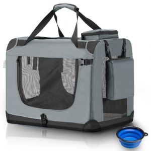 Boîte de transport pliante pour chien / Banc Lassie L - Gris - 50 x 70 x 52 cm