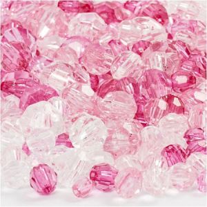 Creotime Mélange unique de perles à facettes de première qualité, transparentes en acrylique - 5 formats. réf 61884