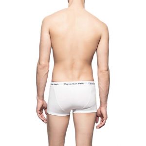 Calvin Klein Low Rise Trunk 3pk Boxer, Blanc (White 100), X-Small Homme