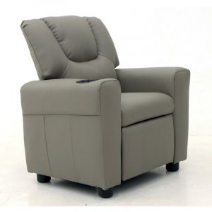 M&S Fauteuil de relaxation manuel pour enfant 61x42x65 cm en pu gris