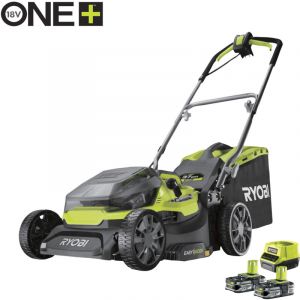 Ryobi Tondeuse hybride 18 v one+ RY18LMH37A-225, 37 cm, 2x 2,5 Ah batterie / chargeur