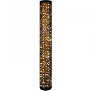 Trio Lampadaire LED en tissu perforé noir et doré H.103cm