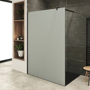 ROMA-BLACK Paroi douche Italienne 70x200cm opaque, verre 10mm, profilés noirs