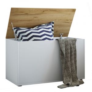 Vcm Coffre De Siège En Bois Banc Coffre Caisse De Rangement Ottomane Bendola